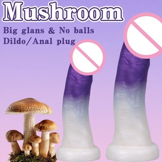 J3 Mushroom head silicone gradually discolored anovalous artificial penis big head dildo female masturbation toy back court anal plug gay and lesbian