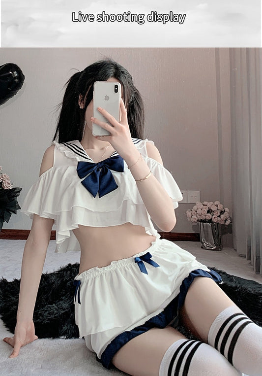 A39 Sexy sailor suit pure JK uniform See through cute girl uniform set