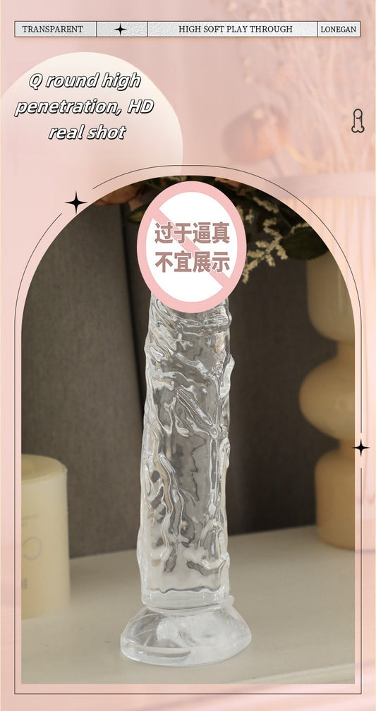 J9 Eggless artificial dildo Clear crystal dildo suction cup female adult sex toy