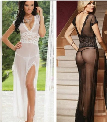 C55  European and American tulle sexy underwear sexy uniform transparent temptation tulle pajamas